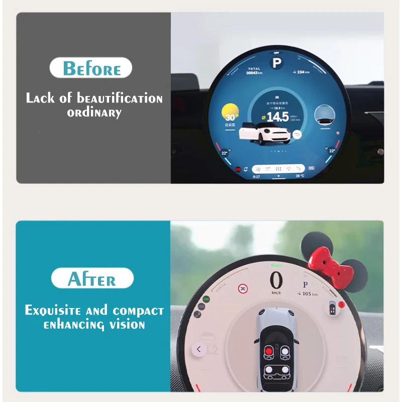 Decorazioni per Interni Auto, Graziosi Ornamenti a Fiocco per Auto, Decorazioni per Schermo del Cruscotto dell'Auto - Image 4