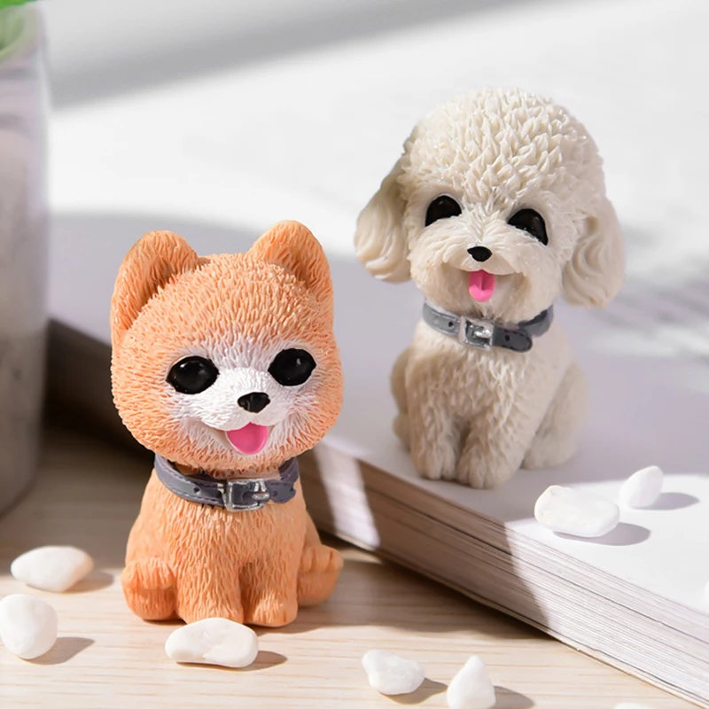

Mini Dog Puppy Miniature Cartoon Animal Figurine Cake Decoration Resin Craft Fairy Garden Decor Home Ornament Diy Accessories