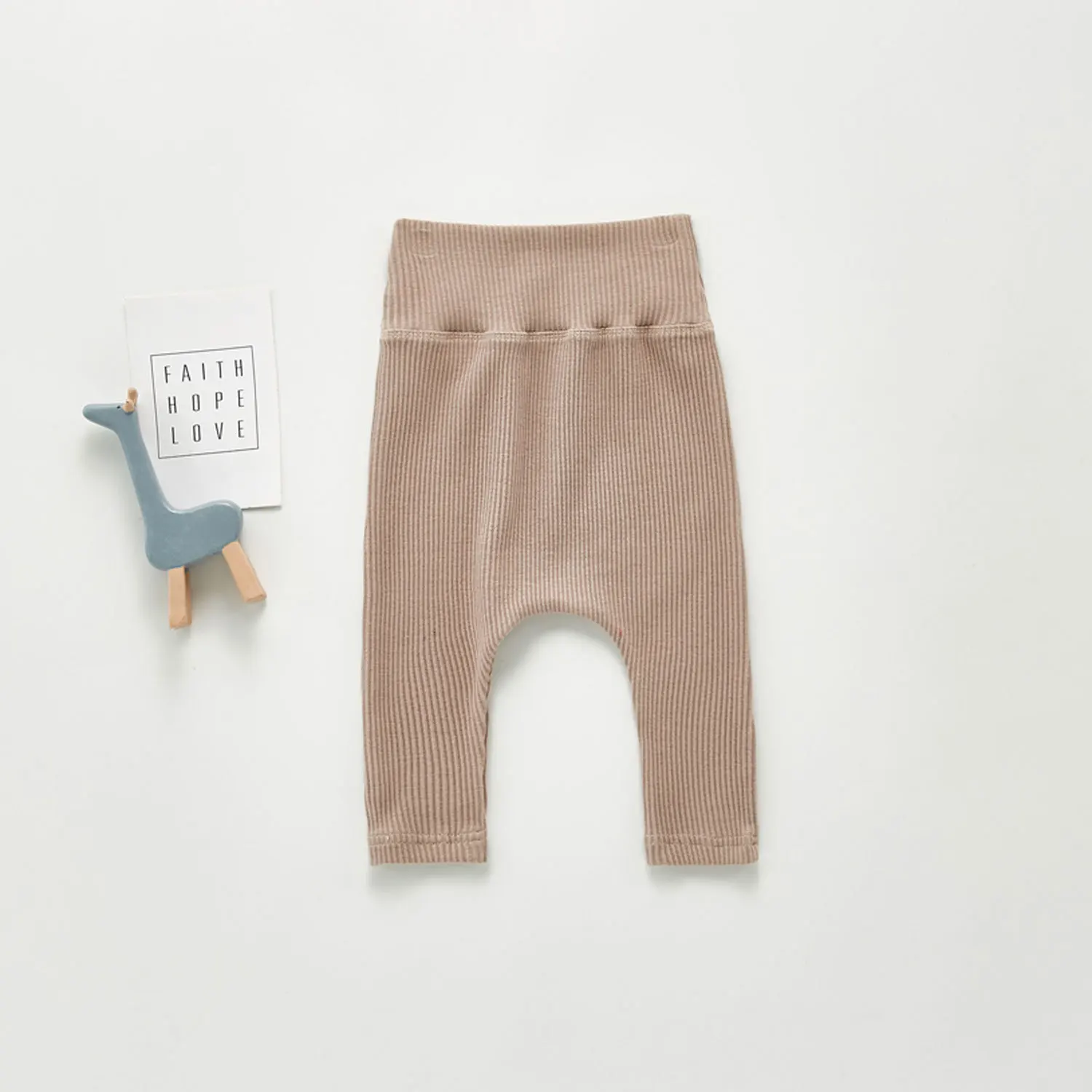 Spring And Autumn Newborn Infant Baby Boys And Girls Cotton Solid Color High Waisted Leggings Kids Fashion Baby Clothing 4