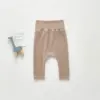 Spring And Autumn Newborn Infant Baby Boys And Girls Cotton Solid Color High Waisted Leggings Kids Fashion Baby Clothing 4