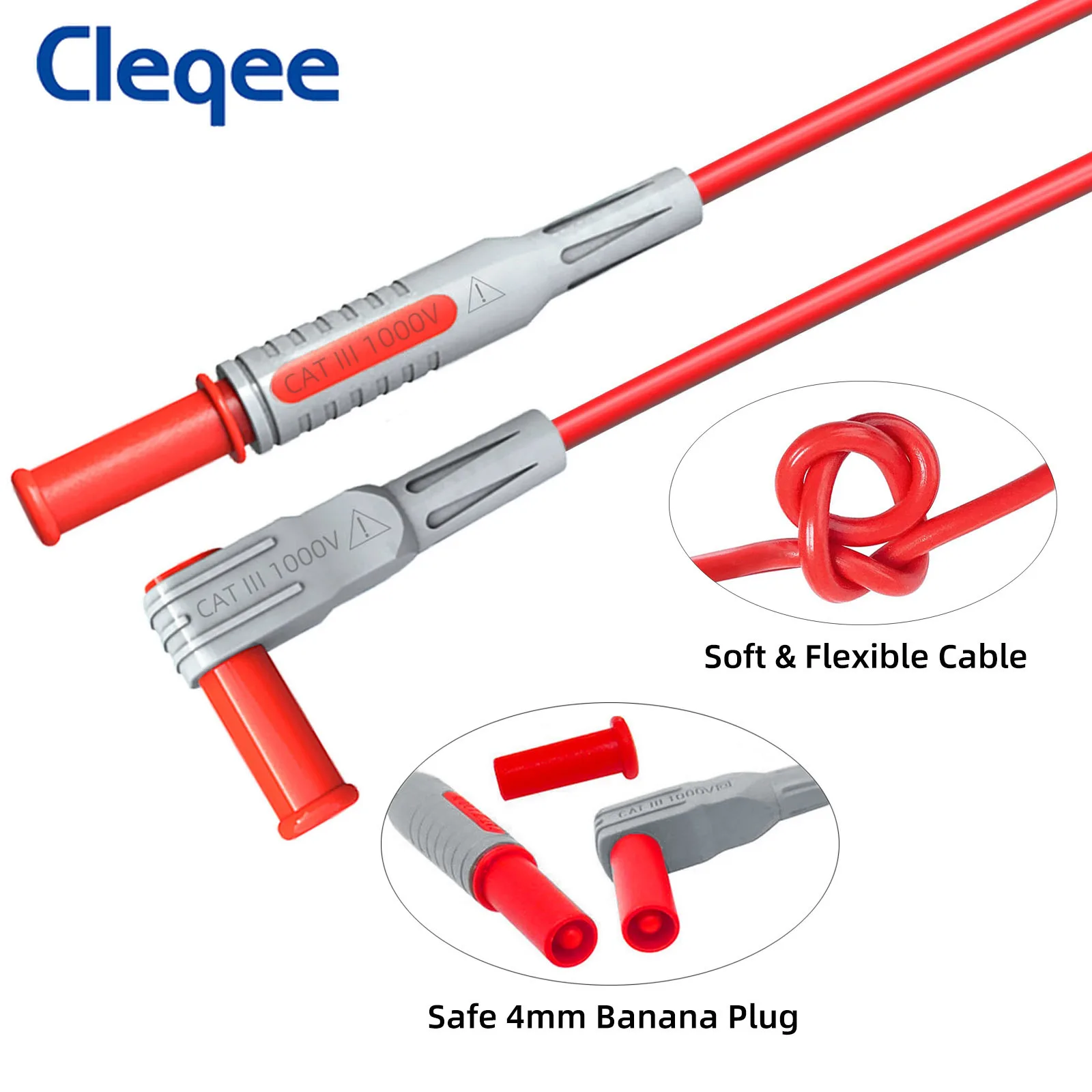 Cleqee – fils de Test multimètre P1308C, 20 pièces, Kit avec prise