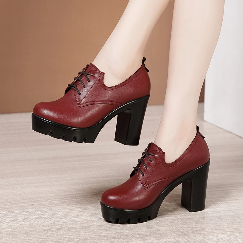 Zapatos de tacón alto con plataforma para mujer, calzado Oxford británico de piel suave, talla pequeña 32 43, 2023|Zapatos de - AliExpress