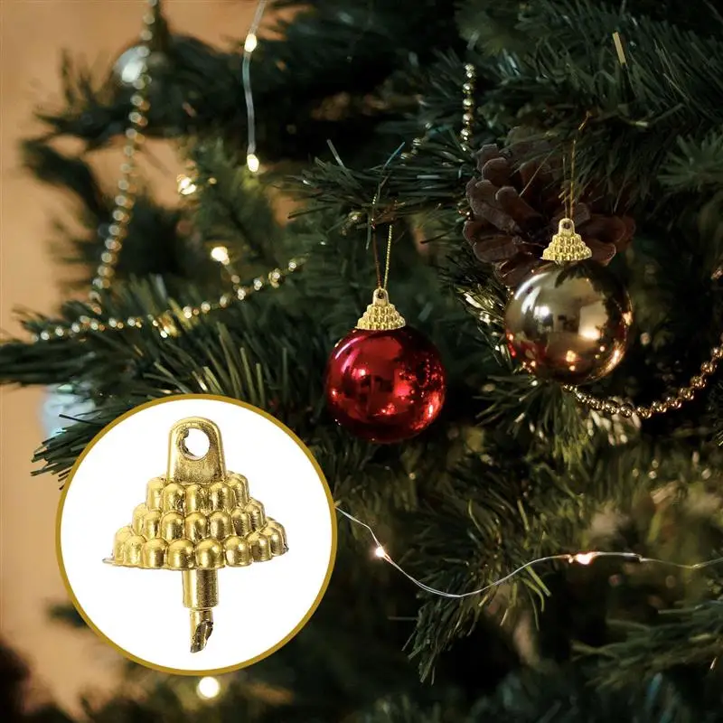 Christmas Decorations 150 Pcs Christmas Ball Cap Golden Diy Hanging Balls Creative Balls Accessory Ball Pendant End Cap Festive Party Supplies christmas decorations
