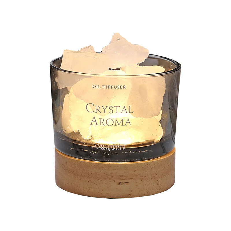 Multi-Color Crystal Stone Fragrant Stone with Lamp Holder Plug-in Aromatherapy Oil Bedroom Fire-Free Aromatherapy Cup Home Fraud