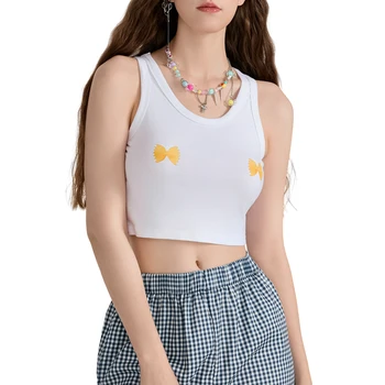 Women Tank Top Sleeveless U-neck Fruit Print Fit Summer Crop Top Streetwear 6
