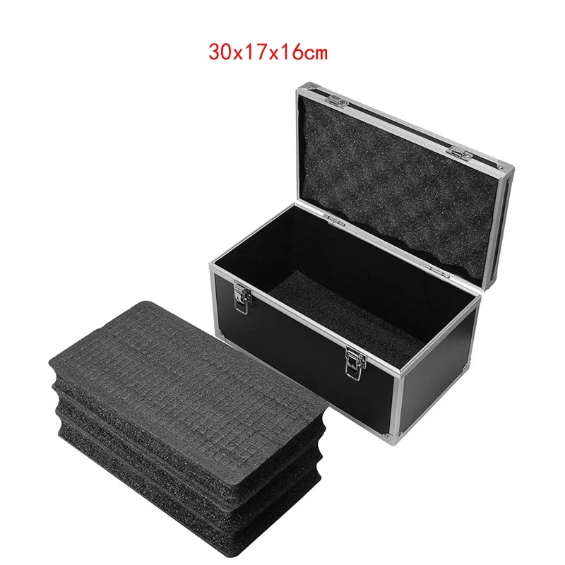 Tool Case Portable Aluminum Safety Equipment Instrument Storage Suitcase Impact Resistant Sponge