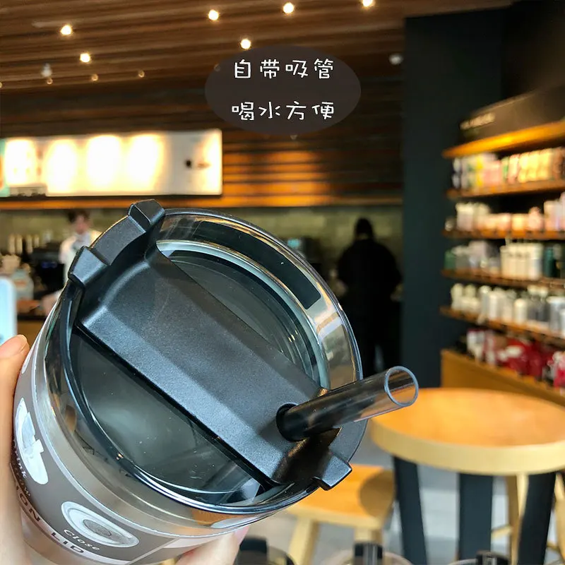 Gourde Isotherme Avec Couvercle À Bec Et Couvercle À Paille 18Oz 2 Pack