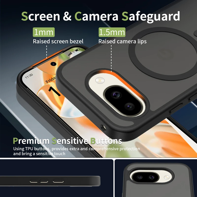 Magnetic Matte Anti-Fingerprint Translucent Phone Case
