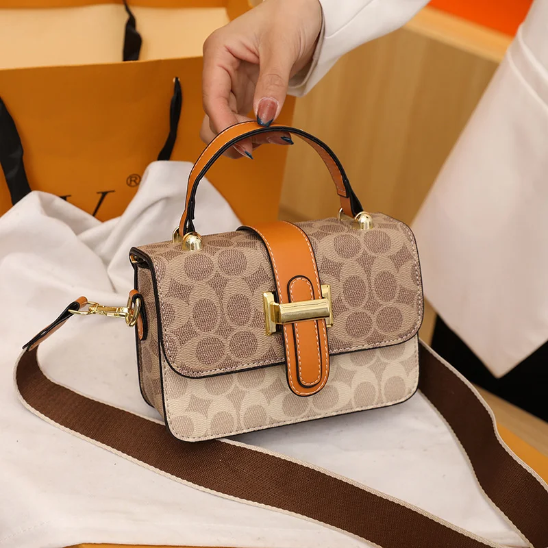 2023 New Trend Fashion Print PU Small Square Bag Crossbody Bag For Women Luxury Women's Shoulder Bag Designer Purse - Image 3