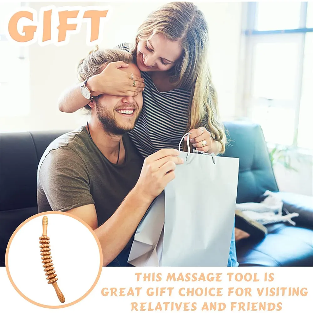 Curved Wood Roller for Stomach Cellulite,Wooden Therapy Massage Tool for Body Shaping,Wood Massager Stick for Lymphatic Drainage BEST SELLERS