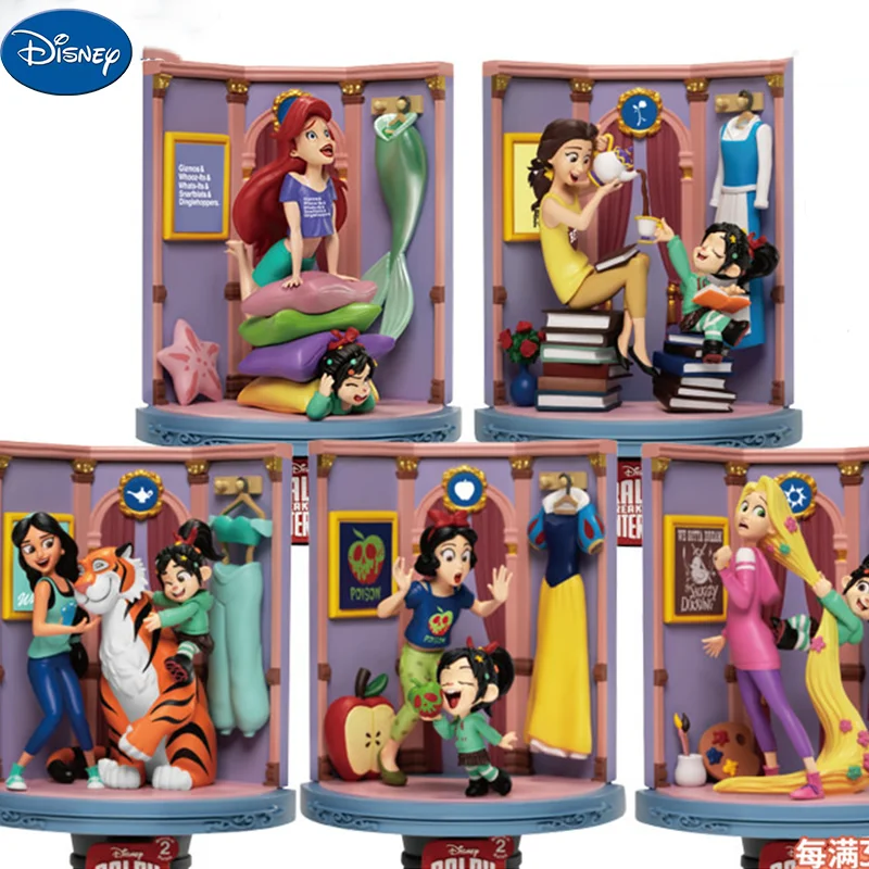 Disney Kawaii Snow White Doll Scene Animation Shipwreck Princess Series Model Action Doll Decoration Giocattoli E Regali Per Bambini