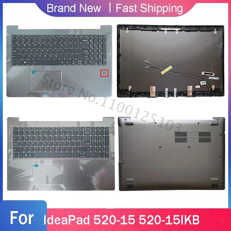 

Новый нижний чехол для ноутбука Lenovo IdeaPad 520-15 520-15IKB, задняя крышка для ноутбука, подставка для рук, верхняя крышка с клавиатурой A C D, серый, коричневый