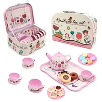 DIY Pretend Play Toy Simulation Tea Set Tableware Play House Kitchen Afternoon Tea Game Toys Gifts For Children Kids Girls 2