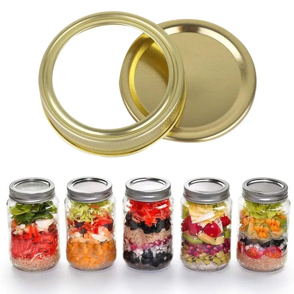 24Pcs 86mm Split-Type Wide Mouth Sealing Jars Lids Canning Caps Leak Proof Seal Rings Replacement Cover