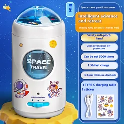 Automatic Electric Pencil Sharpener, Adjustable for Thick and Thin Pencils, Ideal for Students, Schools, and Offices (Blue  1pc)