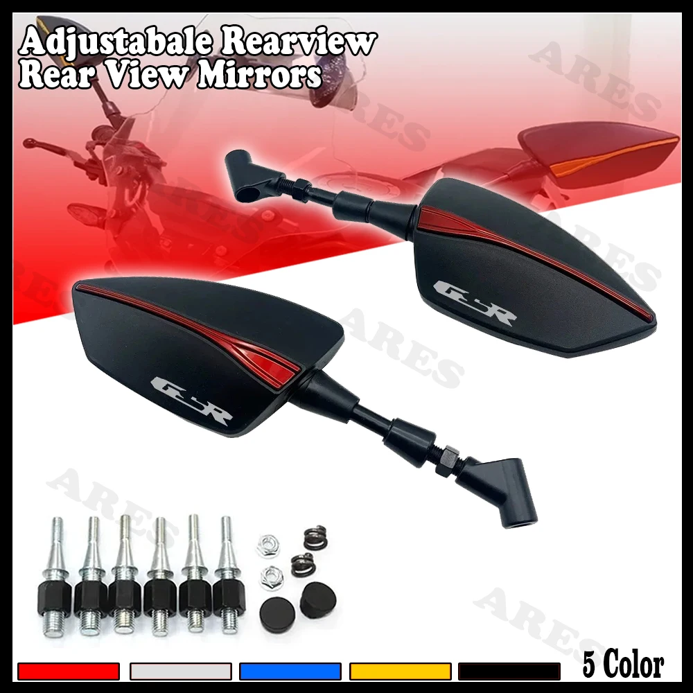 Rétroviseurs Latéraux CNC Universels Pour Suzuki GSR400/600/750 - Alliage Aluminium, Couleur Argent