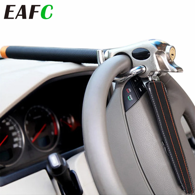 Bold Stainless Steel Car Steering Wheel Lock Foldable Anti Theft