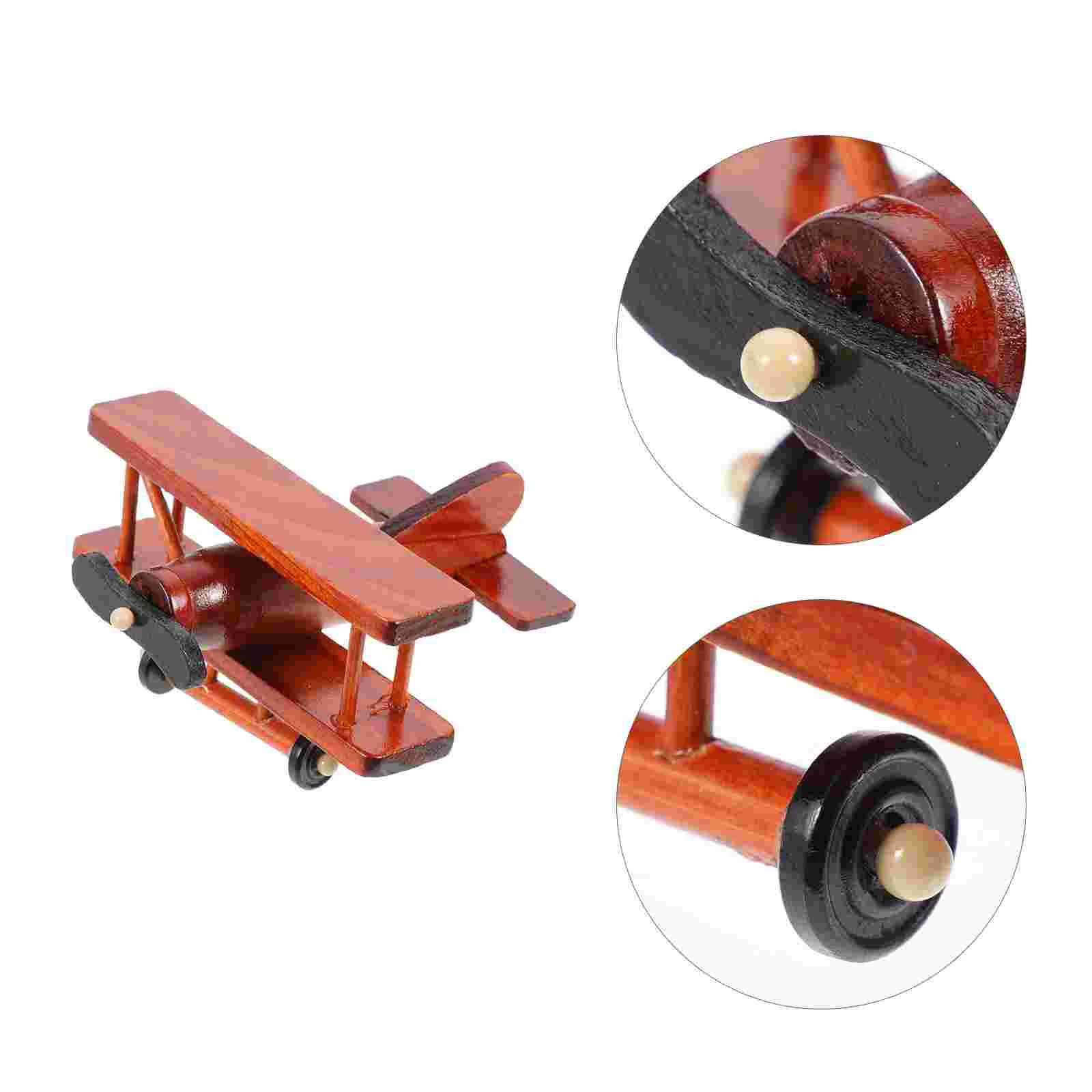 

Airplane Model Ornament Wooden Decor Sculptures Aircraft Supplies