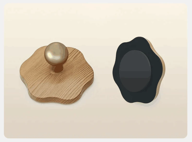 Holz LED Nachtlicht Spiegel Front Fülllicht Tragbare Wiederaufladbare Magnetische Wand Lampe Für Touch schalter Schlafzimmer Nacht ABSLamp – Detail 2