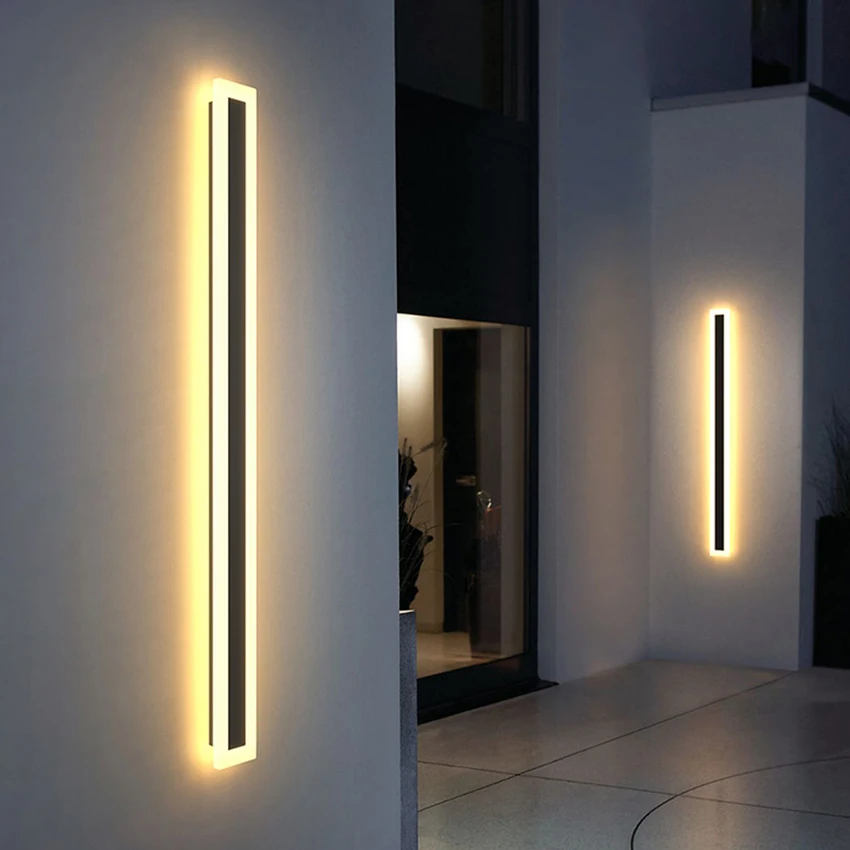 Minimalist Long Strip Wall Lamp Outdoor Wall Washing Lamp Villa