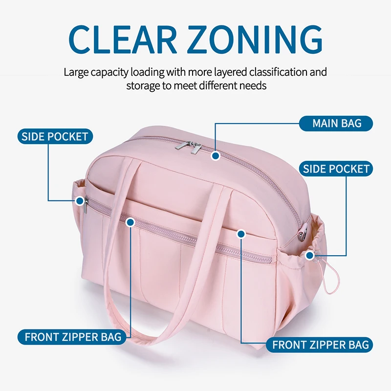 Travel handbag, large capacity women's fitness bag, multifunctional dry wet separation, short distance business luggage bag, por