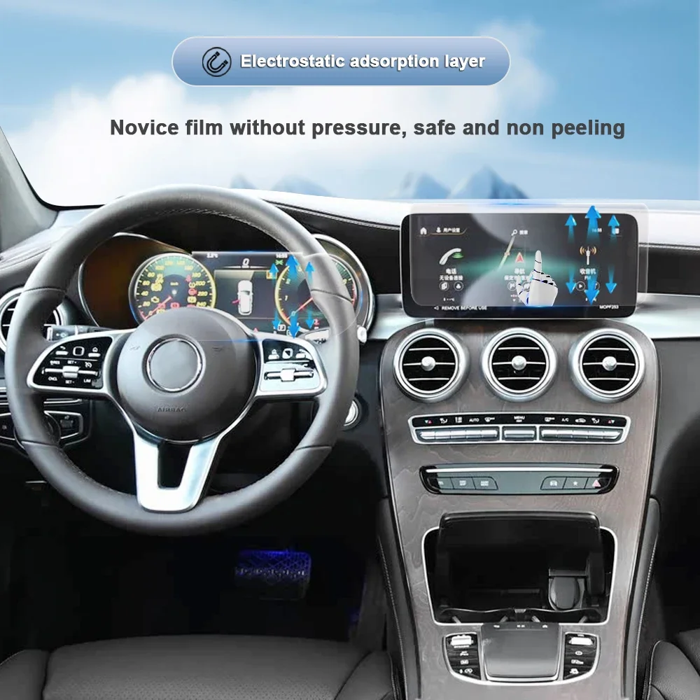 메르세데스 벤츠 X253 GLC 2020-2022 무광 눈부심 방지 스크린 보호 필름 콘솔 GPS 네비게이션 LCD 스크린 TPU 필름 스크래치 PPF