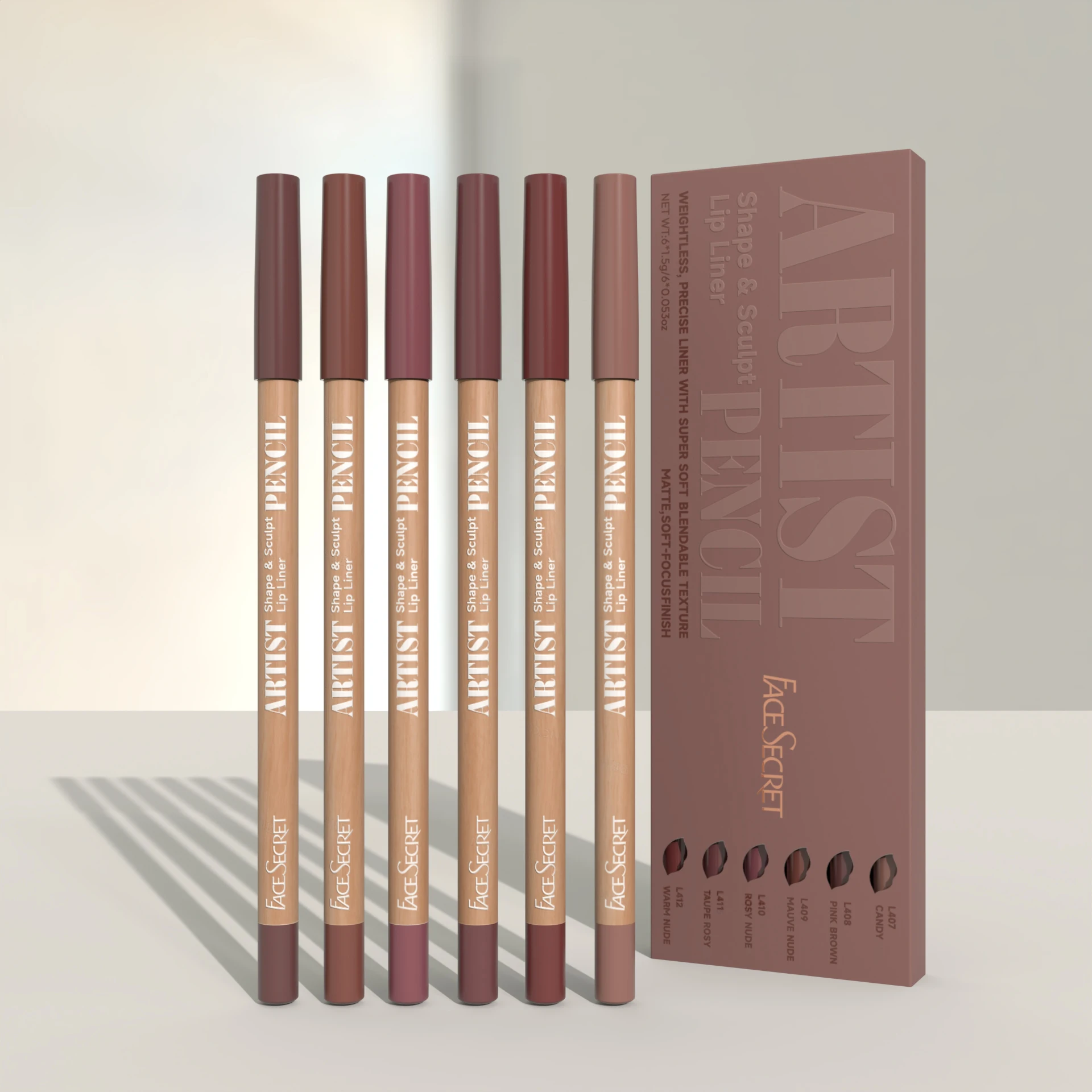 Nude Lipliner Set Waterproof Long-Lasting Matte Natural Lip Pencils Non-Smudging Easy-to-Apply 6Pcs makeup set lip liner set lip makeup set makeup kit