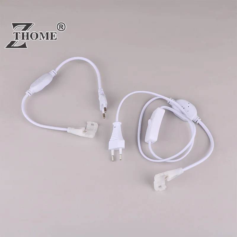 Power Adapter Led Strip Cable Button Light Switch Kit Splitter Connectors Cable EU Plug For 220v COB LED Strip Power Supply Plug Fast Connector With Button Switch Cable For IP67 10mm COB Strip