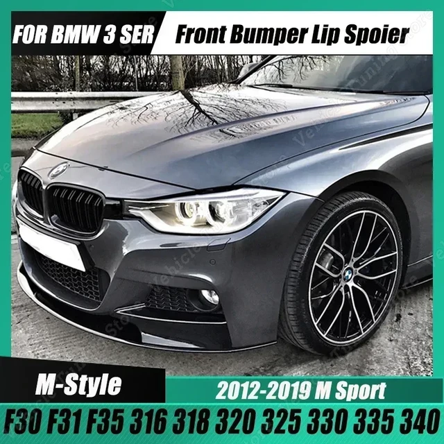 M Sport Tuning ABS Front Splitter Spoiler For BMW 2013-2019 F30 F31 320i  325i 330i 335i 3 Series Front Lip Car Accessories