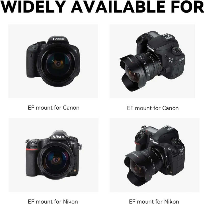 7artisans APS-C 7.5mm F3.5 어안렌즈 DSLR 카메라용 캐논 EF 니콘 F 마운트 D7500 EOS 80D 77D 850D와 이상적인 사진 촬영