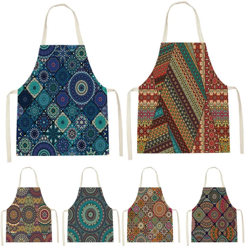 WQL606 Kitchen Apron for Women Sleeveless Cotton Linen Kids Family Matching Aprons Cooking