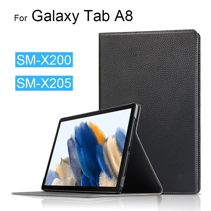 Couro para Samsung Galaxy Tab a8 10.5 Sm-x200 Sm-x205 Capa de Couro Genuíno para Galaxy Tab a8 2023 10.5 Polegada Tablet Case Case do