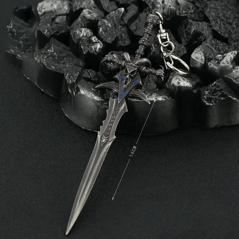14cm World of Warcraft  Lich King Frostmourne Various Alloy Sword Game Keychain Weapon Katana Model Replica Gift Toy for Kids 2