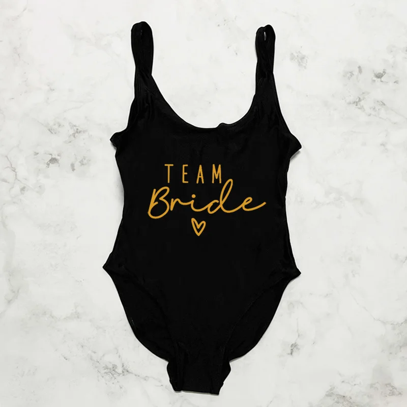 One Piece Swimsuit Women Swimsuit S-3XL Team Bride One-Piece Swimsuit Women Swimwear Bachelorette Party Sexy Summer Beachwear Bathing Suit
