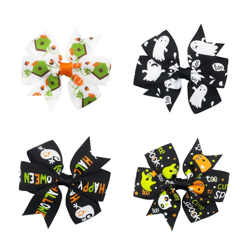 Funny Skeleton Halloween Bow Hair Clip Bat Pumpkin Pumpkin Hairpin Cat Skull Bat Duckbill Clip Cosplay