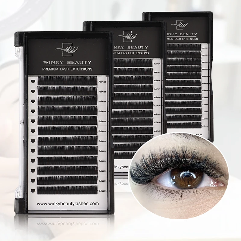 

Private Lable Individual False Lash Extension Customized Logo Eyelash Extension High Quality Make up Synthetic Lashes Wholesale