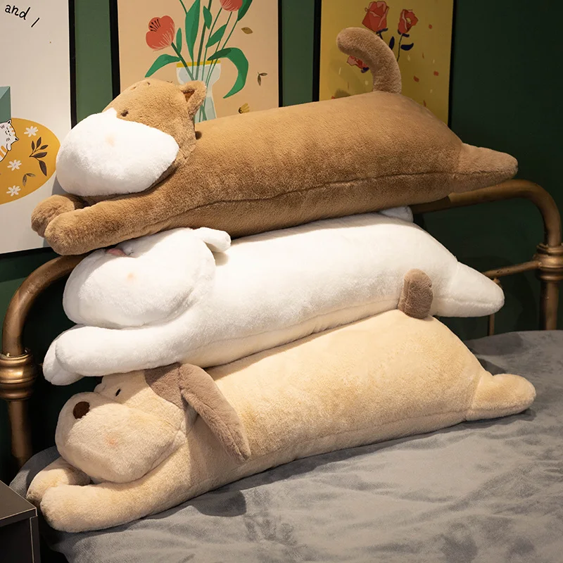 90CM Huge Soft Body Long Dog Plush Pillow Stuffed Animal Home Decoration Sofa Room Cushion Toys