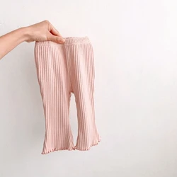 Infant and Toddler Stretch Slim Pants - Solid Color Summer Trousers - 18-24M (Pink)