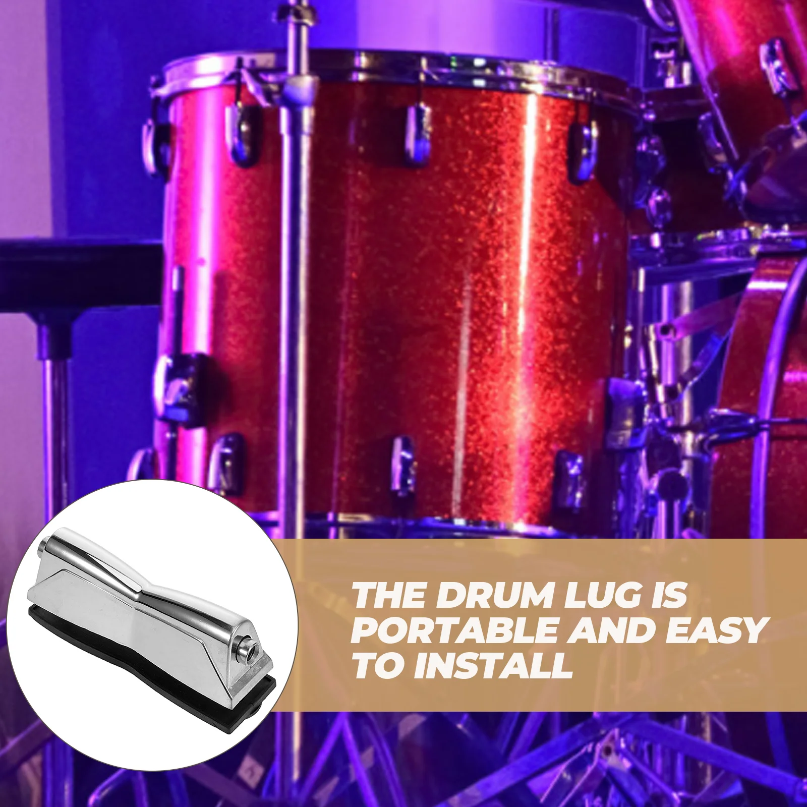 Lug Locks Drums Set Ear Double End Mount Lugs Replacement Kit Silver Aluminum Alloy Snare