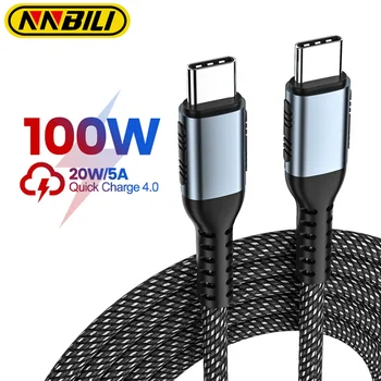 NNBILI câble USB C vers USB Type C pour MacBook Charge rapide 4.0 PD 100W 5A Charge rapide pour Samsung Xiaomi 10 câble de Charge 1/2M 1