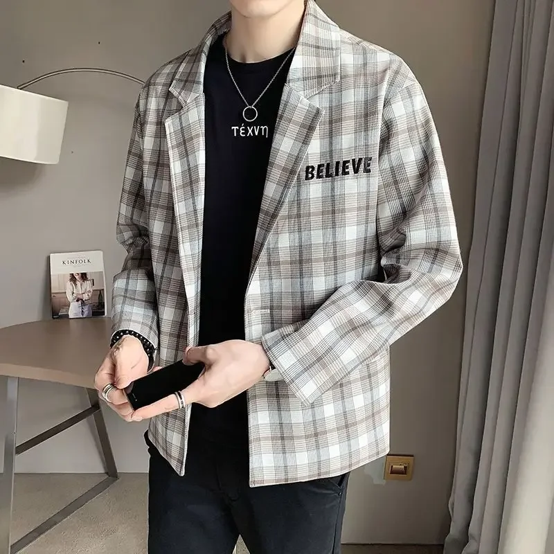 Chaqueta corta gris para hombre, trajes y blazers cortos para hombre, de un solo pecho, de diseñador de lujo, elegantes, de moda, de verano, sencillos
