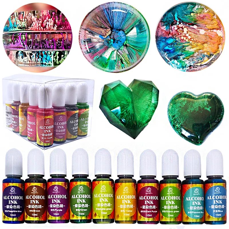 Epoxy Resin Pigment Liquid Colorant DIY Resin Dye Art Kit Set 10ml 20 Colors