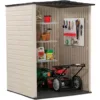 Rubbermaid Resin Weather Resistant Outdoor Storage Shed, 5 x 4 ft., Sandalwood/Onyx Roof, for Garden/Backyard/Home/Pool 2