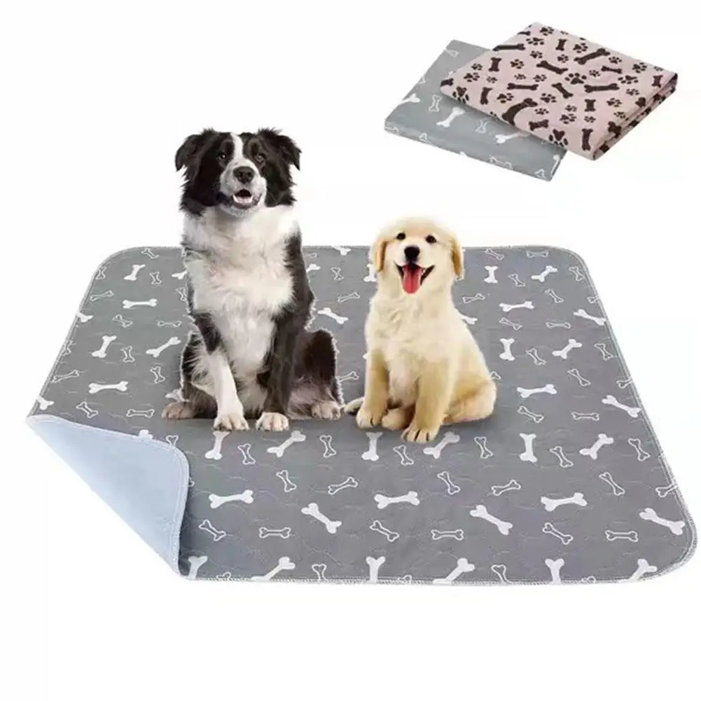 1pcs Reusable Pet Urine Pad Washable Dog Cat Diaper Mat 3 Layer Absorbent Dogs Diapers Pads Bone Paw Print For Sofa Bed Floor 1pcs Reusable Pet Urine Pad Washable Dog Cat Diaper Mat 3 Layer Absorbent Dogs Diapers Pads Bone Paw Print For Sofa Bed Floor