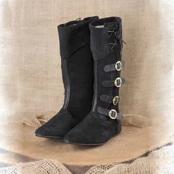 New European American Retro Medieval Steampunk Renaissance Lace-up Men's Large Size Boots