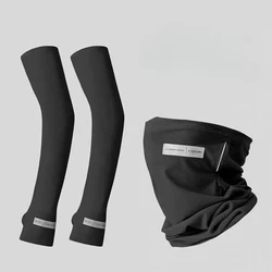 Enhanced UV Protection Ice Silk Arm and Face Cover (Black - Set)