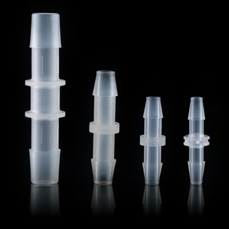 

3/4.7/6.3mm I Shaped Two Way Barbed PP Plastic Oxygen Round Tube Connector 50pcs