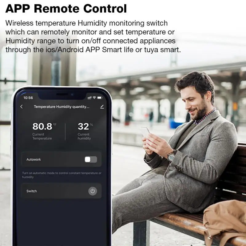 

Wi-Fi -16 переключатель беспроводной с контролем температуры и влажности