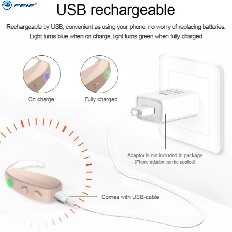 Elderly Deaf Rechargeable Digital High-Power Hearing Aid Sound Amplifier, Intelligent Noise-Cancelling Headphones Volume Amplifi 4