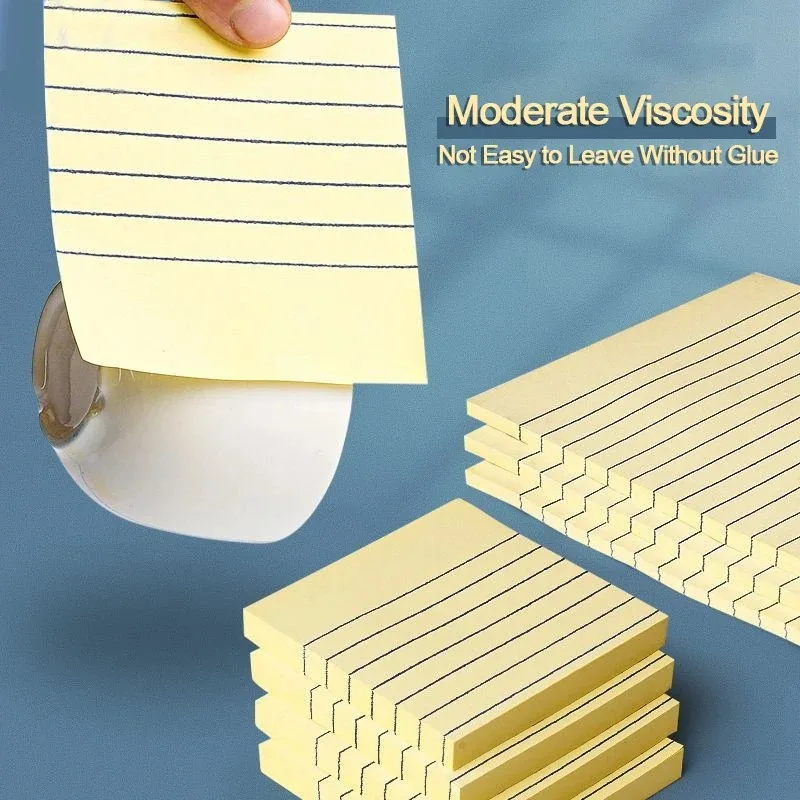 200sheets Line Sticky Notes 4 Colors Portable Student Note Marker Writing Sticky Notes Self-Adhesive Easy To Apply Notepad - 3